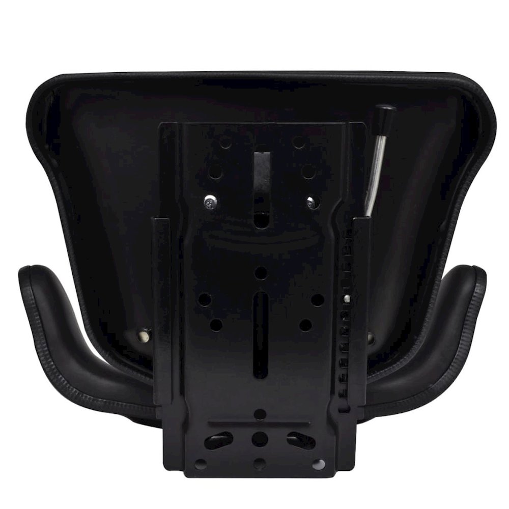 Tractor Seat Black Steel Standard Adjustable Armrests - vidaXL
