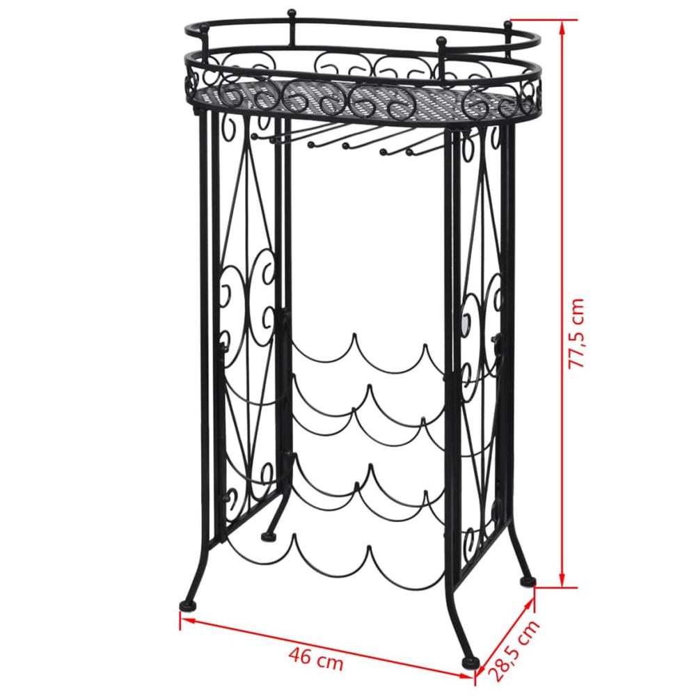 vidaXL Wine Rack with Glass Holder for 9 Bottles Metal, 240940