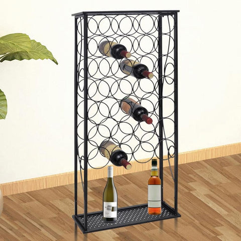 vidaXL Wine Rack for 28 Bottles Metal, 240942