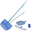 Pool Cleaning Set Brush 2 Leaf Skimmers 1 Telescopic Pole, 90505 - vidaXL