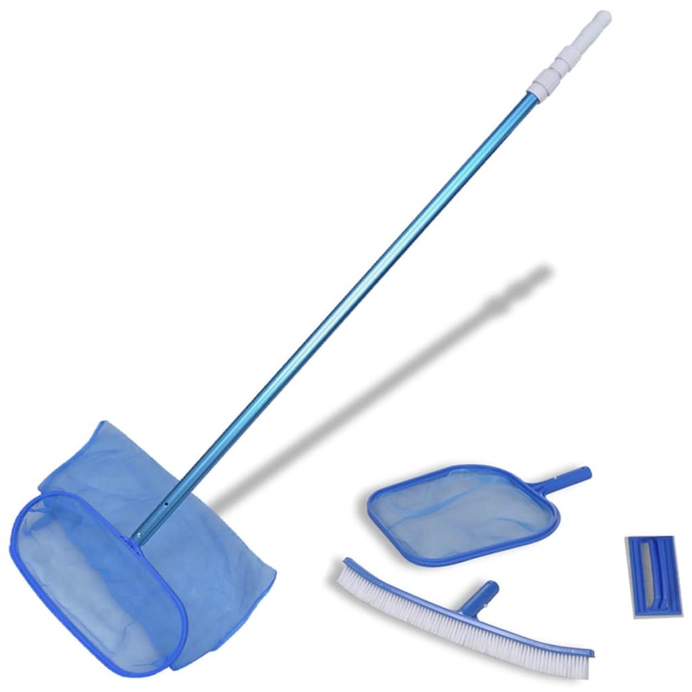 Pool Cleaning Set Brush 2 Leaf Skimmers 1 Telescopic Pole, 90505 - vidaXL