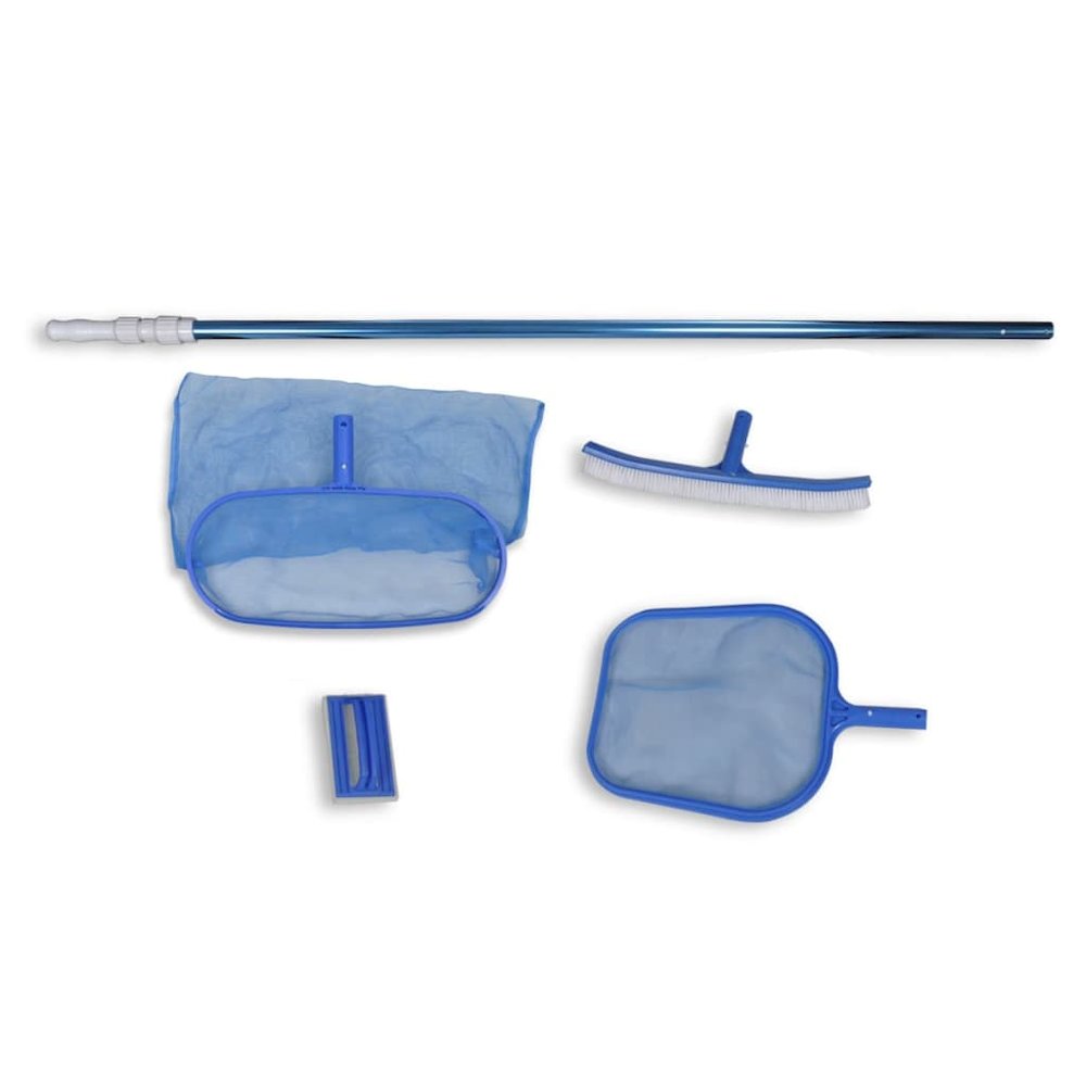 Pool Cleaning Set Brush 2 Leaf Skimmers 1 Telescopic Pole, 90505 - vidaXL