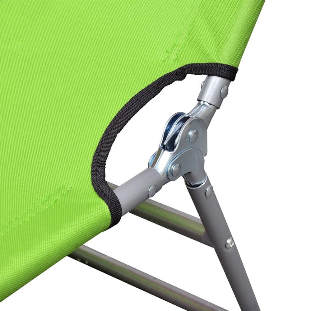 Sun Lounger Apple Green Polyester Large Foldable Sun Lounger - vidaXL