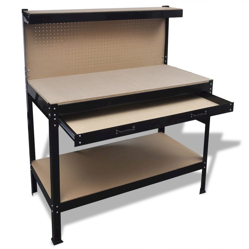 Workbench with Pegboard and Drawer, 141769 - vidaXL