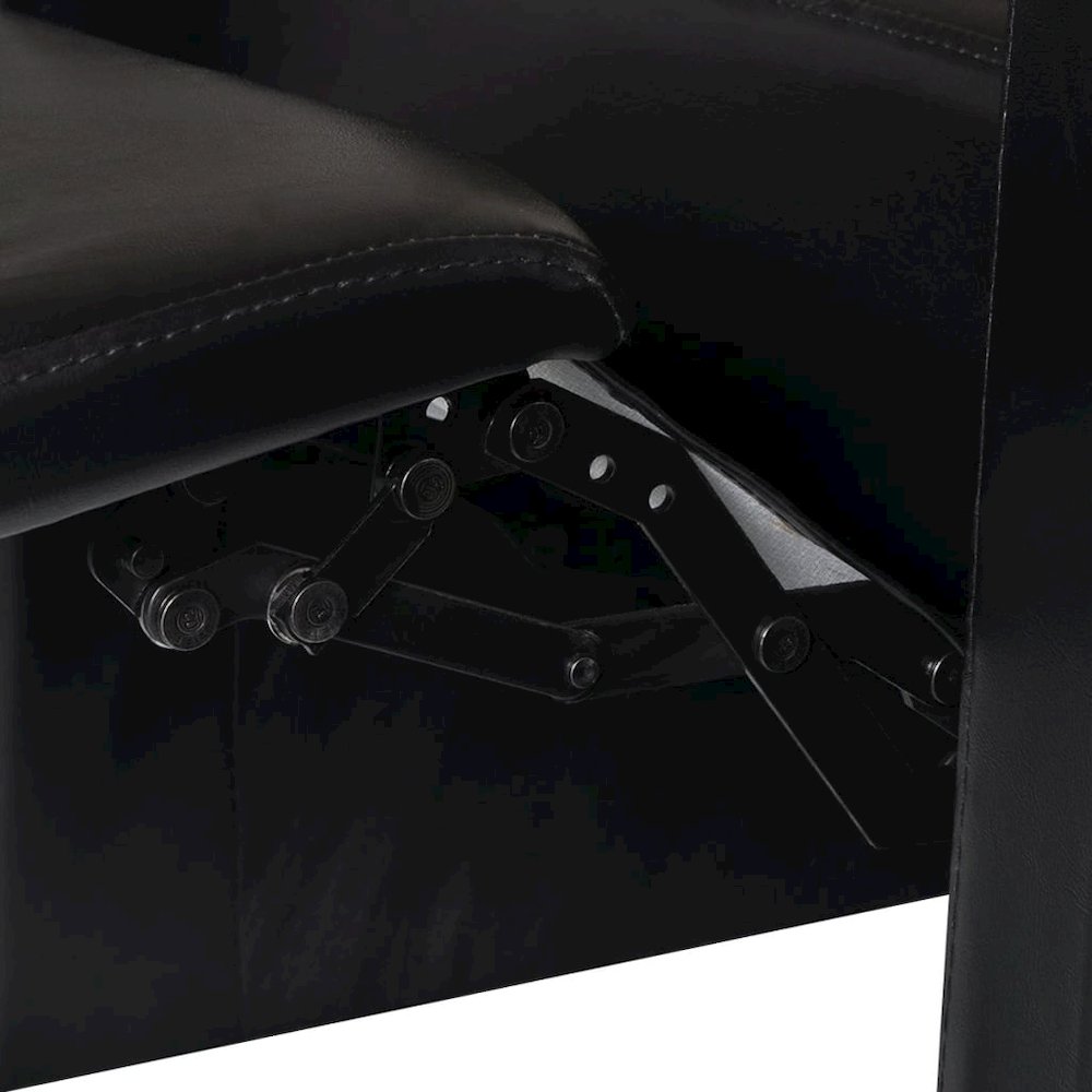 Recliner Sofa Black Faux Leather 3-seater Adjustable Footrests - vidaXL