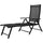 Sun Lounger Black Aluminum Large Foldable Folding Sun Lounger - vidaXL