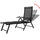 Sun Lounger Black Aluminum Large Foldable Folding Sun Lounger - vidaXL