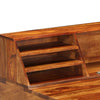 Desk Natural Wood Solid Sheesham Wood and Powder Coated Steel - vidaXL
