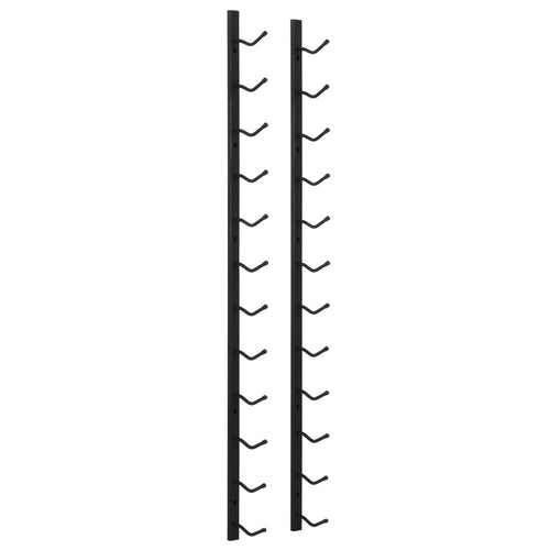 Wall Mounted Wine Rack for 12 Bottles Black Iron - vidaXL