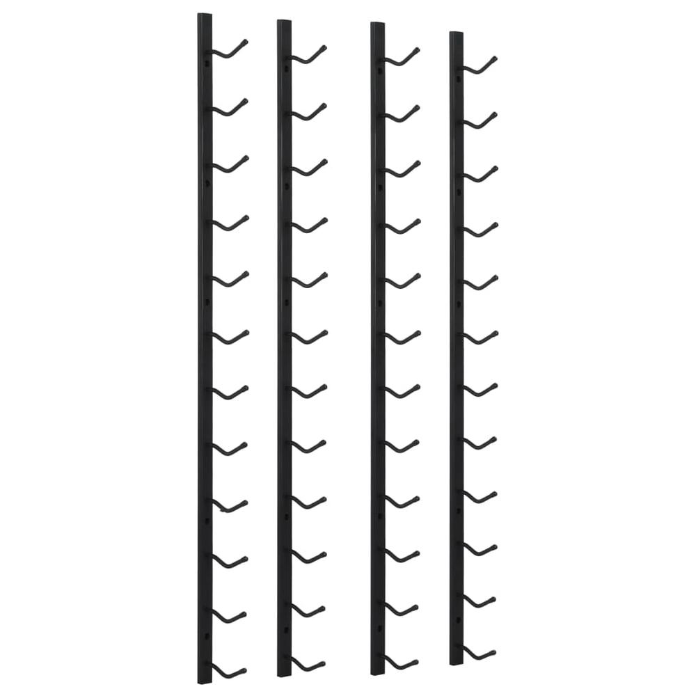 Wall Mounted Wine Racks for 12 Bottles 2 pcs Black Iron - vidaXL