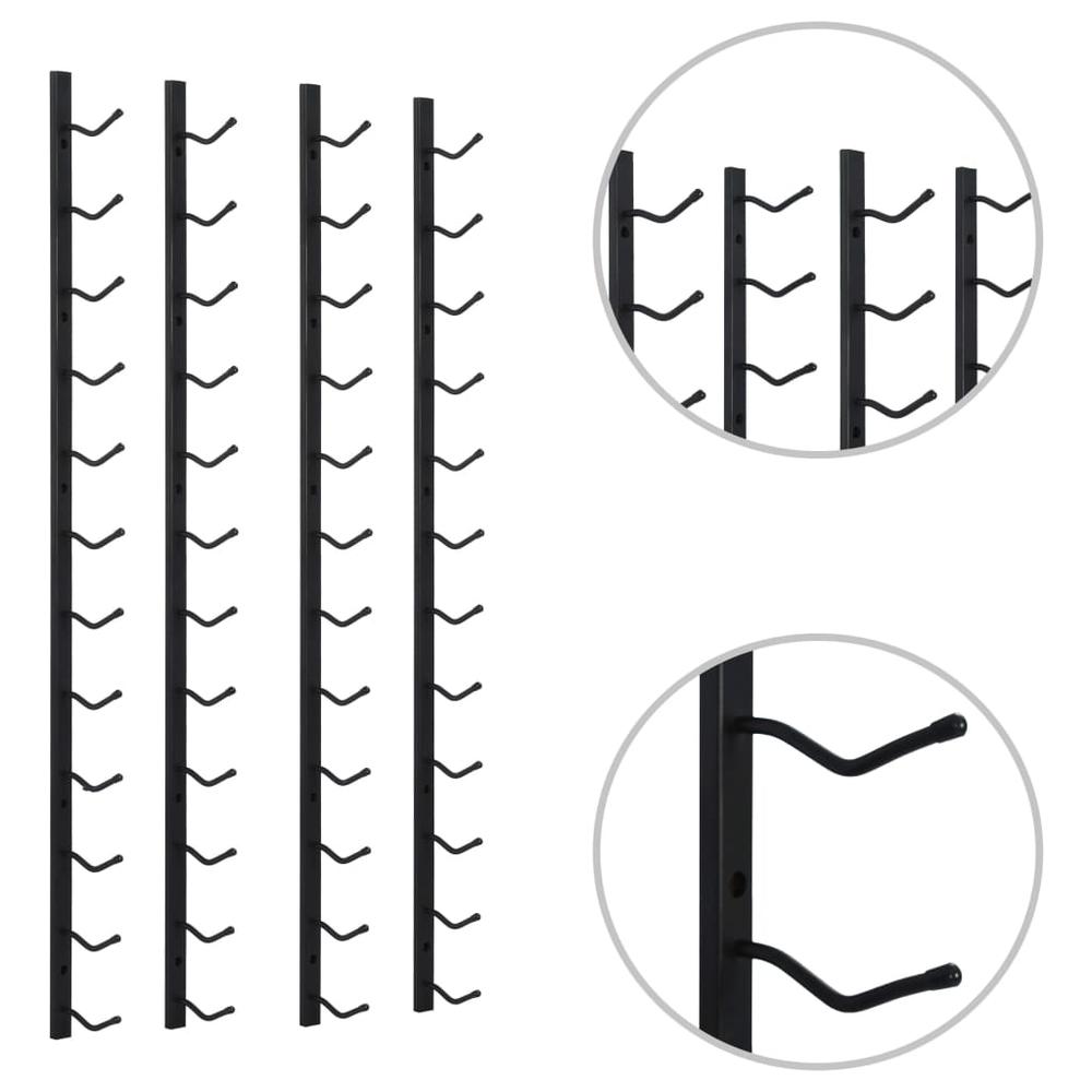Wall Mounted Wine Racks for 12 Bottles 2 pcs Black Iron - vidaXL