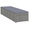 vidaXL Sun Lounger with Cushion Poly Rattan Gray, 46220