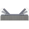 vidaXL Sun Lounger with Cushion Poly Rattan Gray, 46220
