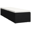 Sun Lounger Black rattan and cream white cushion - vidaXL