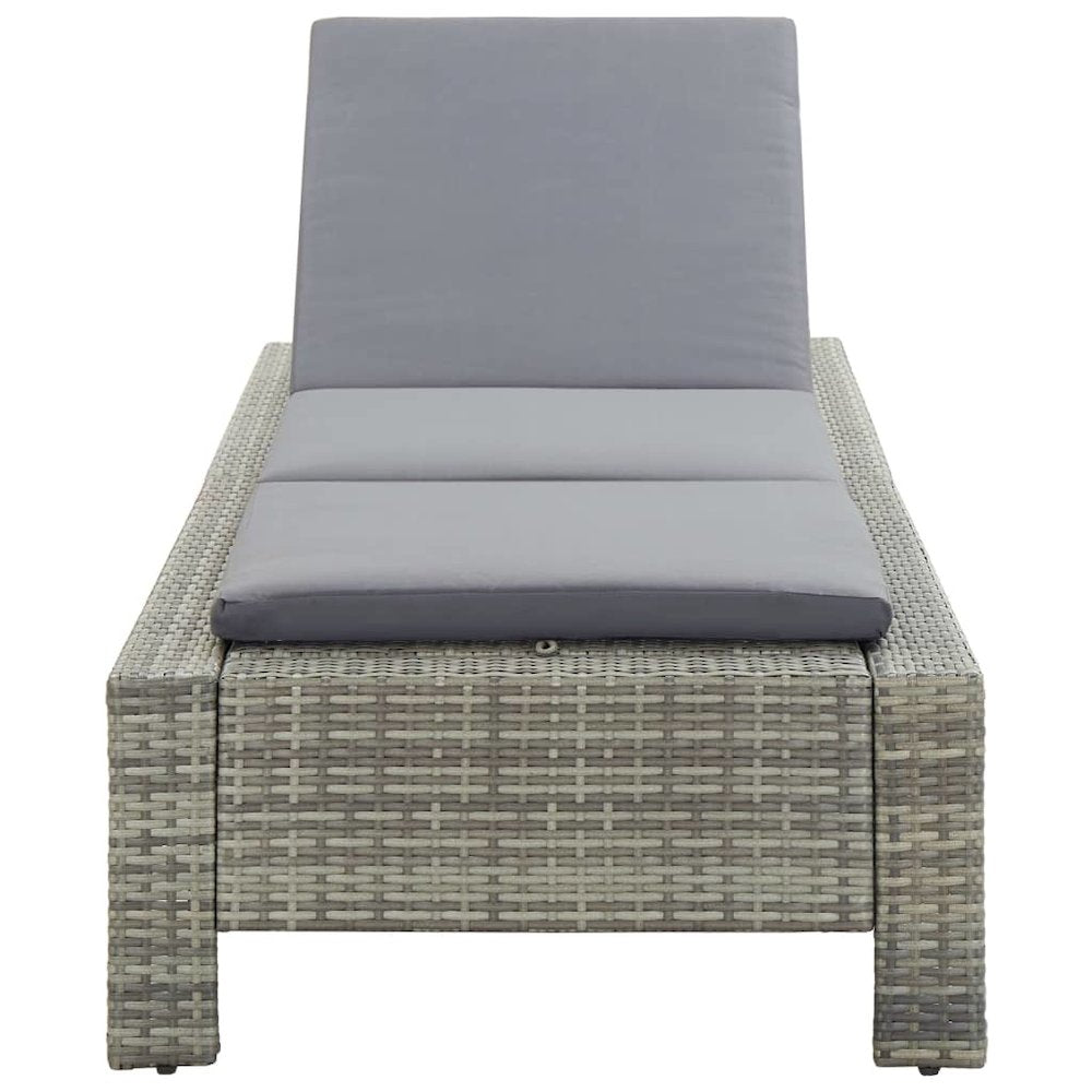Sun Lounger Grey rattan PE rattan, powder-coated steel - vidaXL