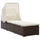 Sun Lounger Brown rattan and cream white cushion - vidaXL