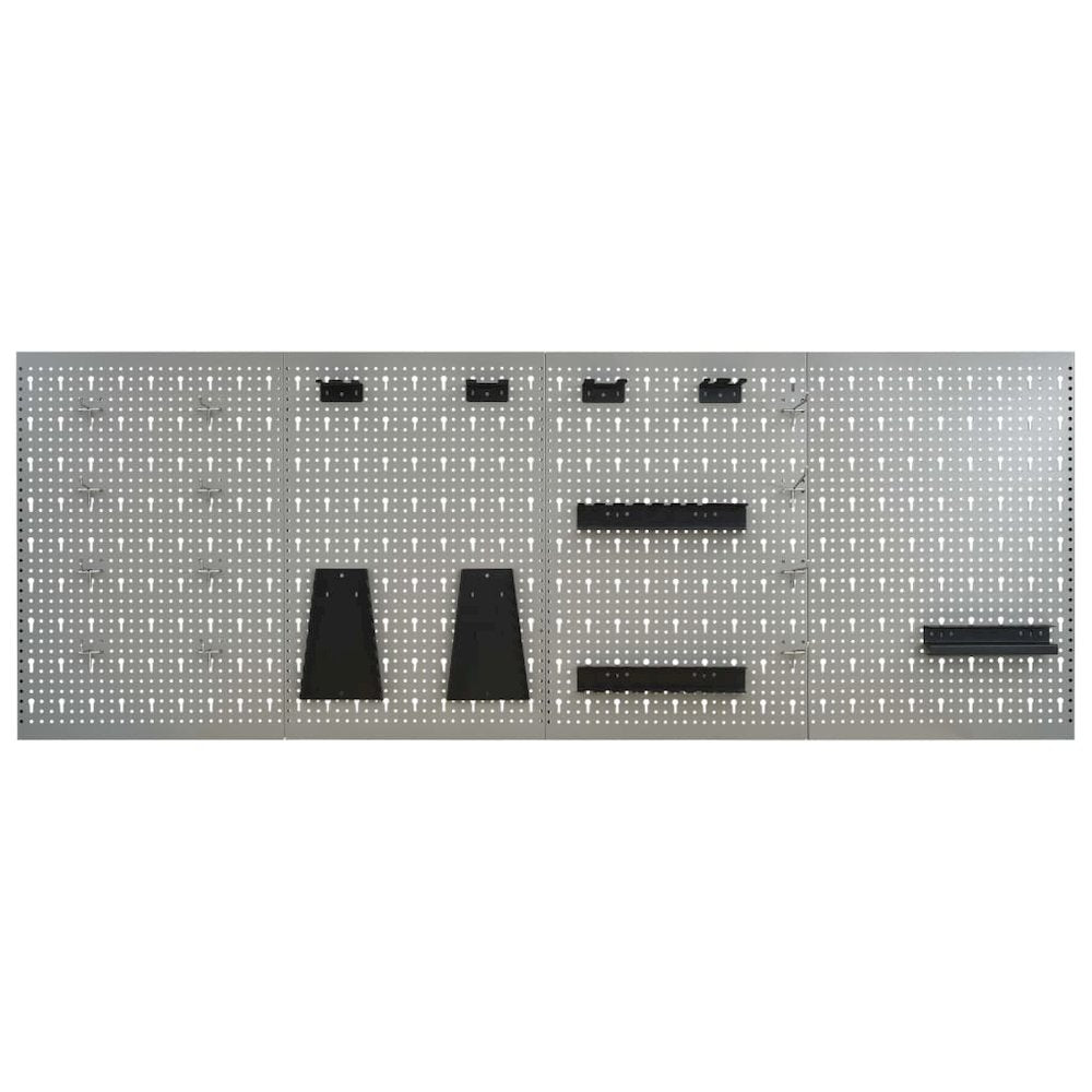 vidaXL Wall-mounted Peg Boards 4 pcs 15.7''x22.8'' Steel, 145352