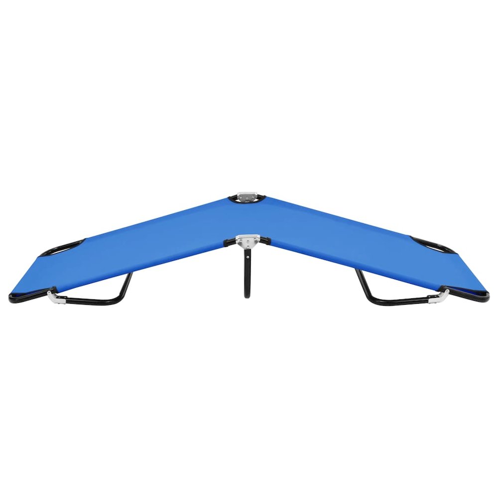 Sun Lounger Blue Steel frame and polyester fabric Standard Size - vidaXL