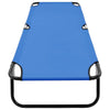Sun Lounger Blue Steel frame and polyester fabric Standard Size - vidaXL