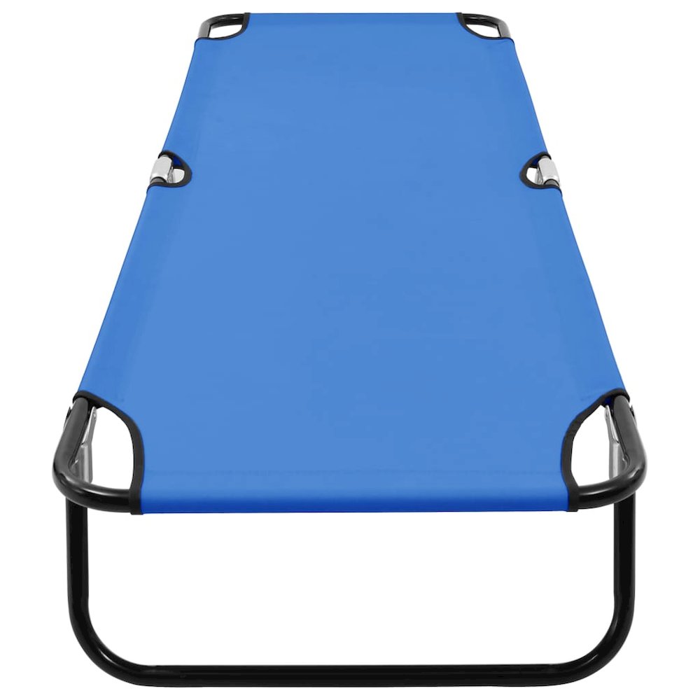 Sun Lounger Blue Steel frame and polyester fabric Standard Size - vidaXL