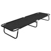 Sun Lounger Black Powder-coated steel, 600D polyester with PE coating - vidaXL