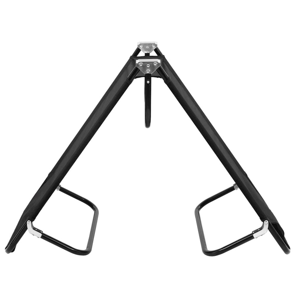 Sun Lounger Black Powder-coated steel, 600D polyester with PE coating - vidaXL