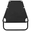 Sun Lounger Black Powder-coated steel, 600D polyester with PE coating - vidaXL