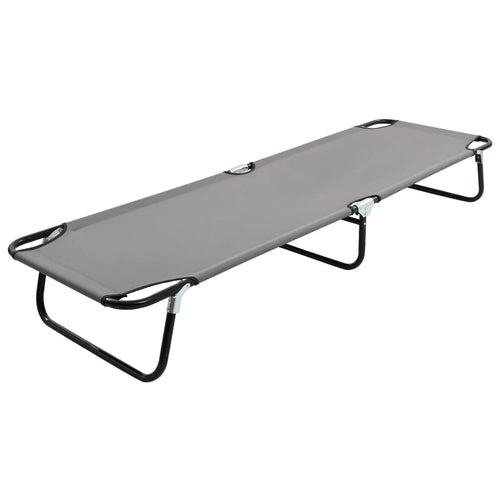 Sun Lounger Grey Strong steel frame & 600D polyester Standard - vidaXL