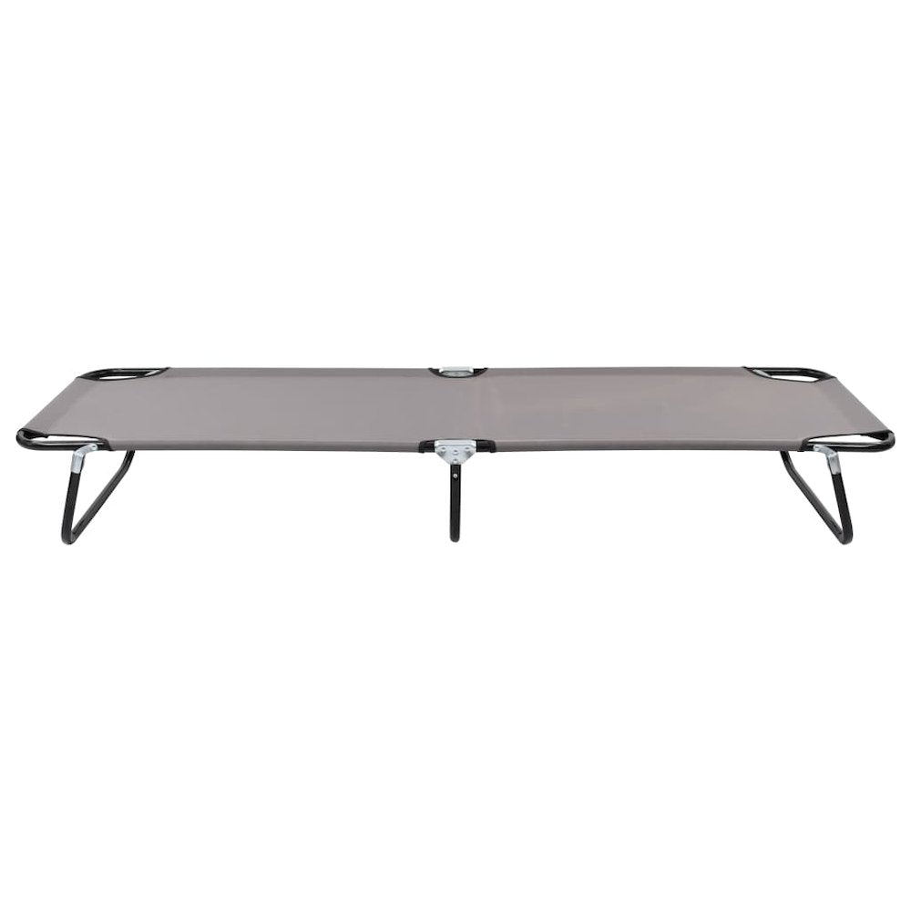 Sun Lounger Grey Strong steel frame & 600D polyester Standard - vidaXL