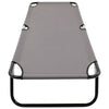 Sun Lounger Grey Strong steel frame & 600D polyester Standard - vidaXL