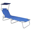 Sunlounger Blue Powder-coated aluminum Standard Foldable - vidaXL