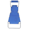 Sunlounger Blue Powder-coated aluminum Standard Foldable - vidaXL