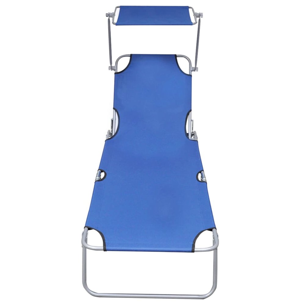 Sunlounger Blue Powder-coated aluminum Standard Foldable - vidaXL
