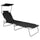 Sunlounger Black Powder-coated aluminum Standard Foldable - vidaXL