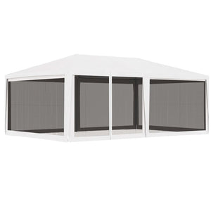 Party Tent White with Black Mesh - vidaXL
