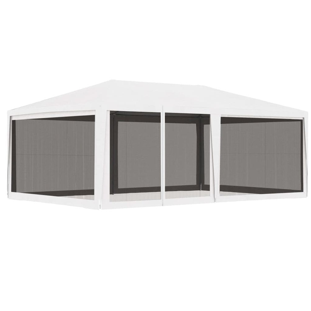 Party Tent White with Black Mesh - vidaXL
