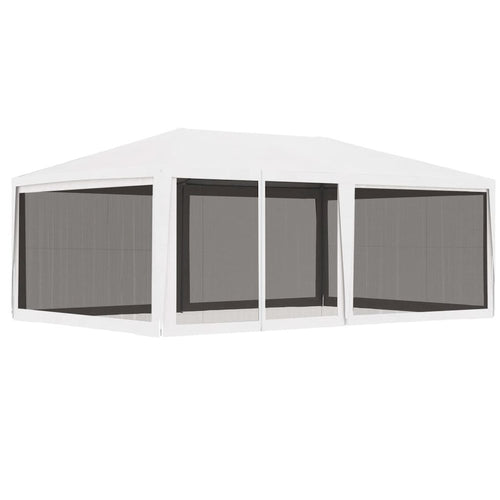 Party Tent White with Black Mesh - vidaXL