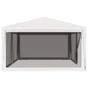 Party Tent White with Black Mesh - vidaXL