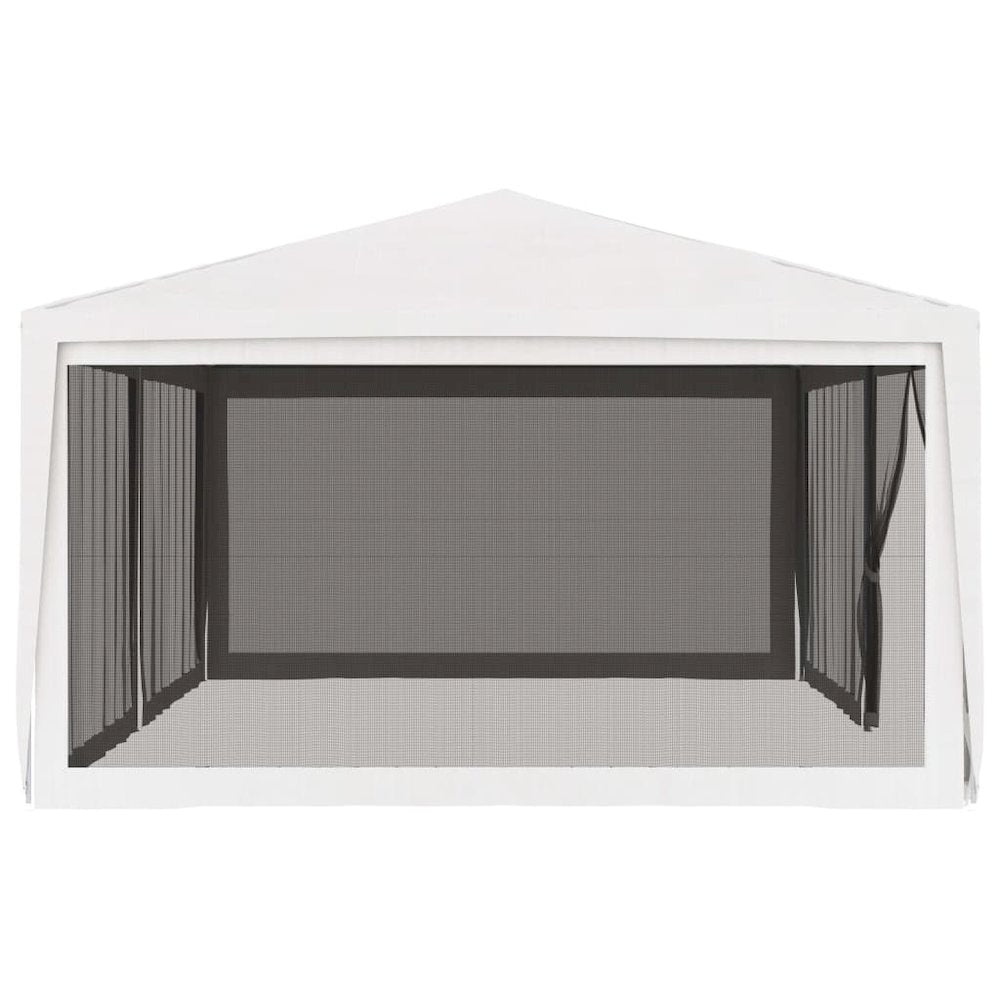 Party Tent White with Black Mesh - vidaXL