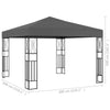 Gazebo Anthracite Polyester fabric 9.8 x 9.8 ft Decorative Inlays - vidaXL