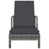 Sun Lounger Grey PE Rattan Large Adjustable Backrest - vidaXL