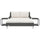 Sun Lounger Black rattan and cream white cushion - vidaXL