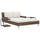 Sun Lounger Brown and Cream Poly Rattan, Powder-Coated Steel, Fabric - vidaXL