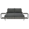 Sun Lounger Grey Rattan and Dark Grey Cushion - vidaXL