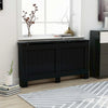 vidaXL Radiator Cover Black 59.8''x17.5''x31.9'' MDF, 288195