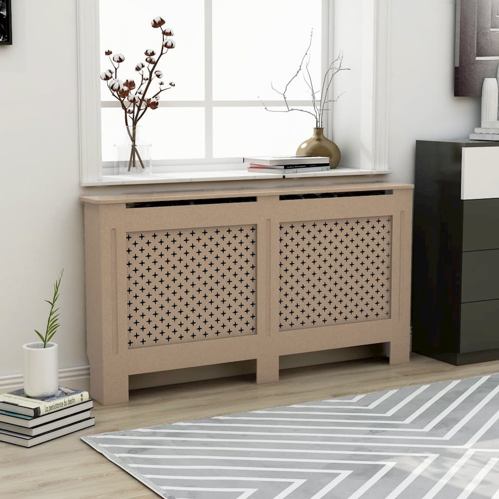 vidaXL Radiator Cover 59.8''x17.5''x31.9'' MDF, 288196
