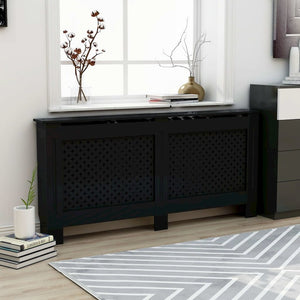 vidaXL Radiator Cover Black 67.7''x17.5''x31.9'' MDF, 288198