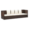 Garden Bed Brown PE rattan Foldable Cushioned Sun Lounger - vidaXL