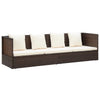 Garden Bed Brown PE rattan Foldable Cushioned Sun Lounger - vidaXL