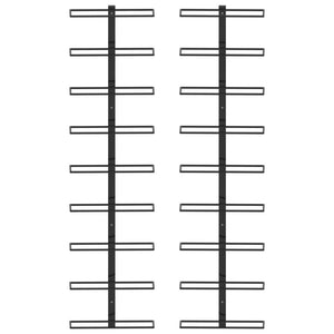 Wall-mounted Wine Racks for 18 Bottles 2 pcs Black Iron - vidaXL
